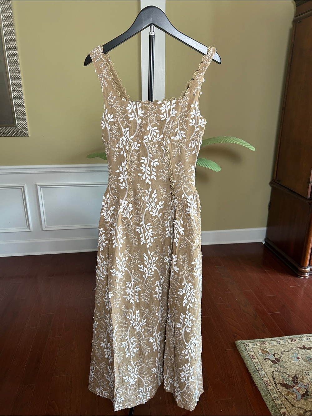 Moon River Square Neck Trim Corset Detail Midi Dress - Picture 2 of 2